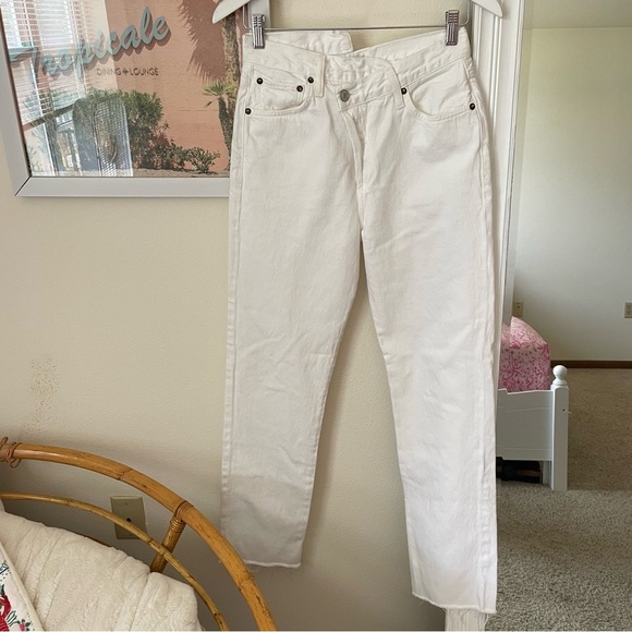 Agolde Criss Cross Straight Jeans in Element White Size 26 - Picture 5 of 9